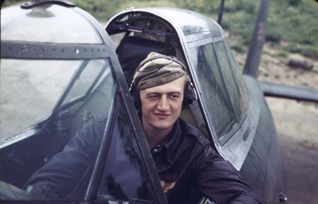 Warren J. Draves in Pilot Seat